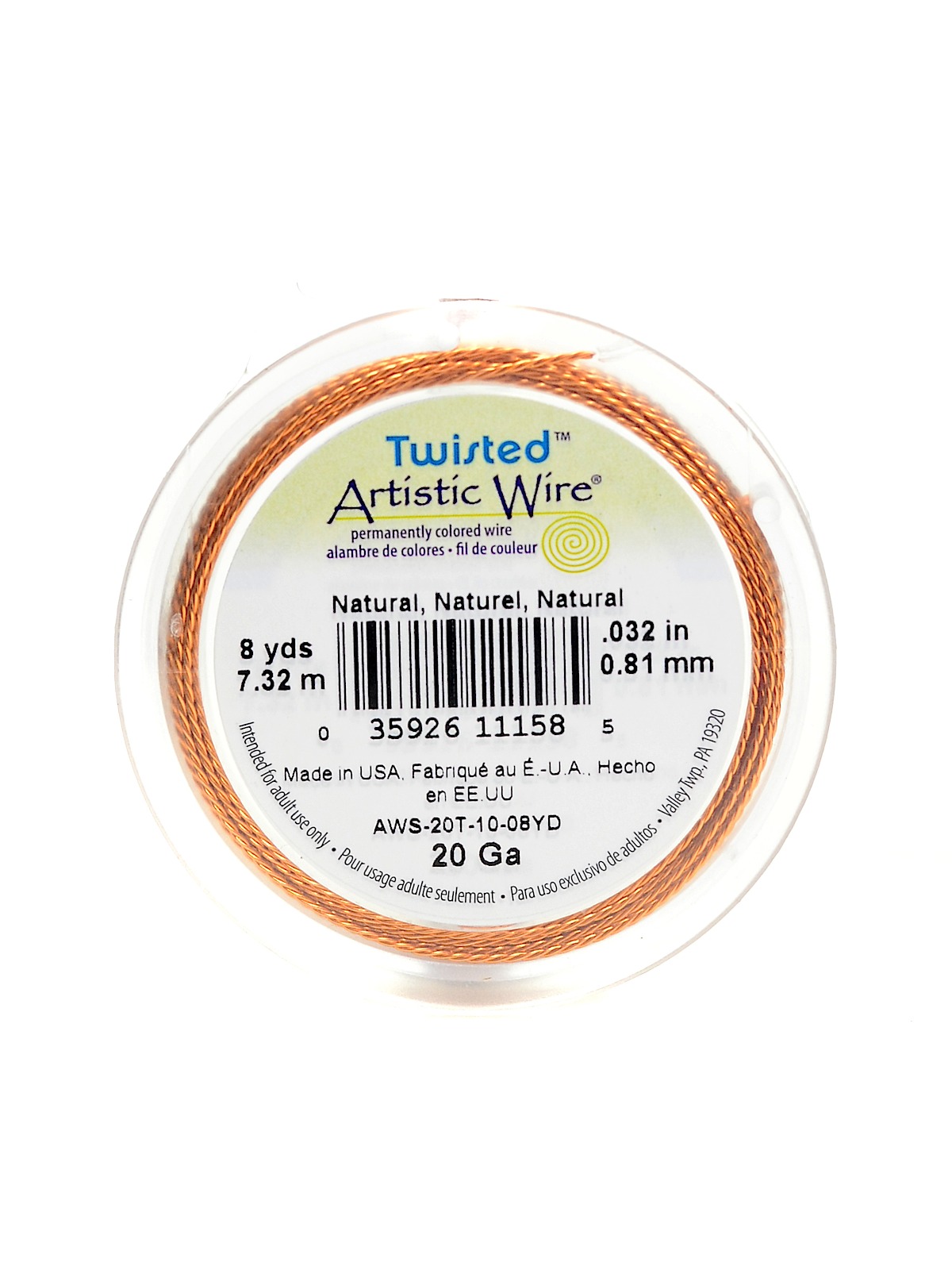 Twisted Wire Natural (enamel Coated Copper) 20 Gauge 8 Yd. Spool