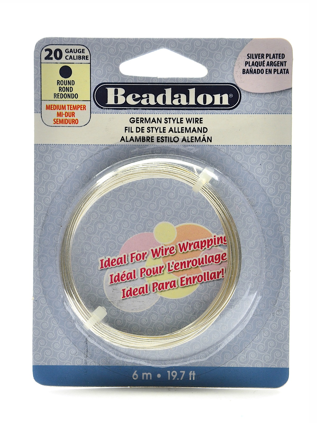 German Style Wire Tarnish Resistant Silver Plate 20 gauge 19.7 ft. roll