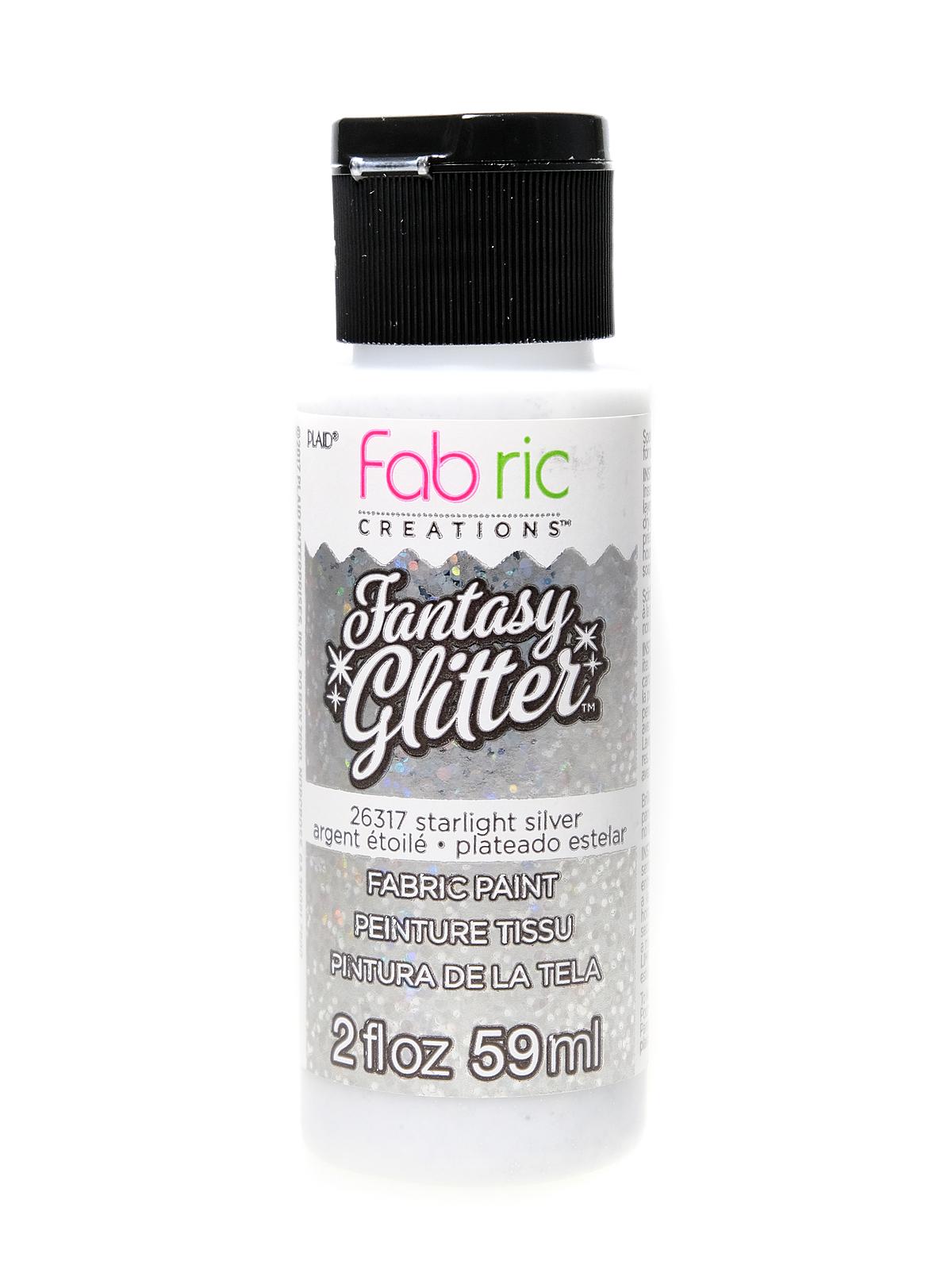 Fantasy Glitter Fabric Paints starlight silver 2 oz.