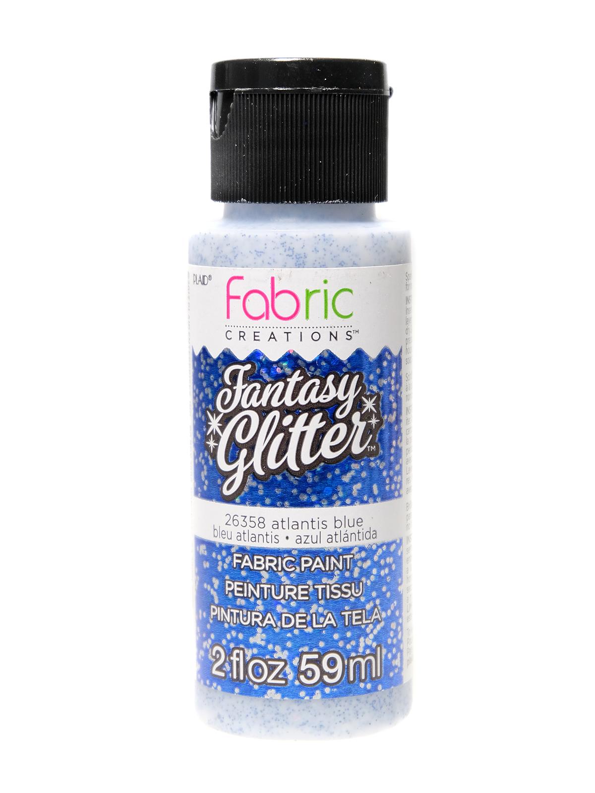 Fantasy Glitter Fabric Paints Atlantis Blue 2 Oz.
