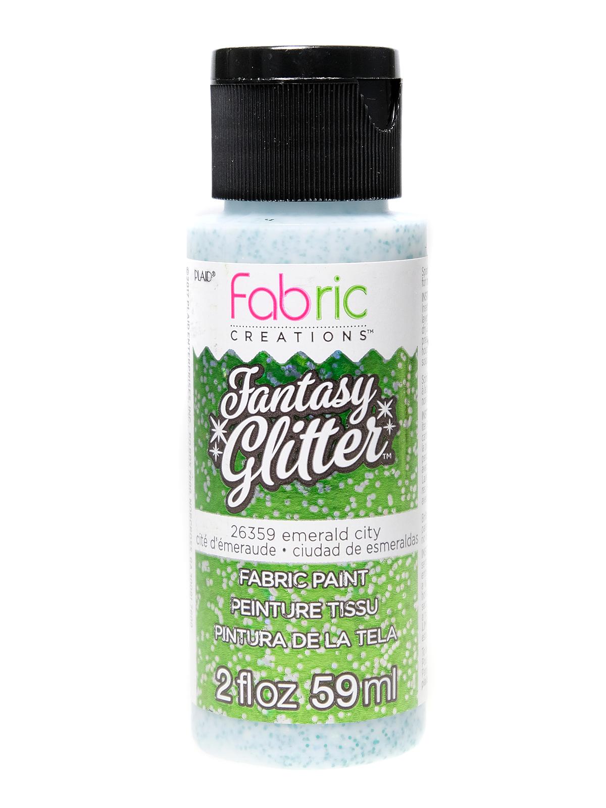Fantasy Glitter Fabric Paints Emerald City 2 Oz.