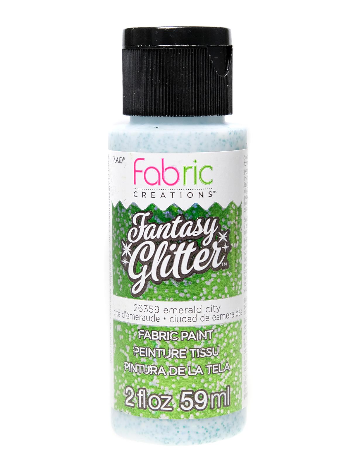 Fantasy Glitter Fabric Paints Emerald City 2 oz.