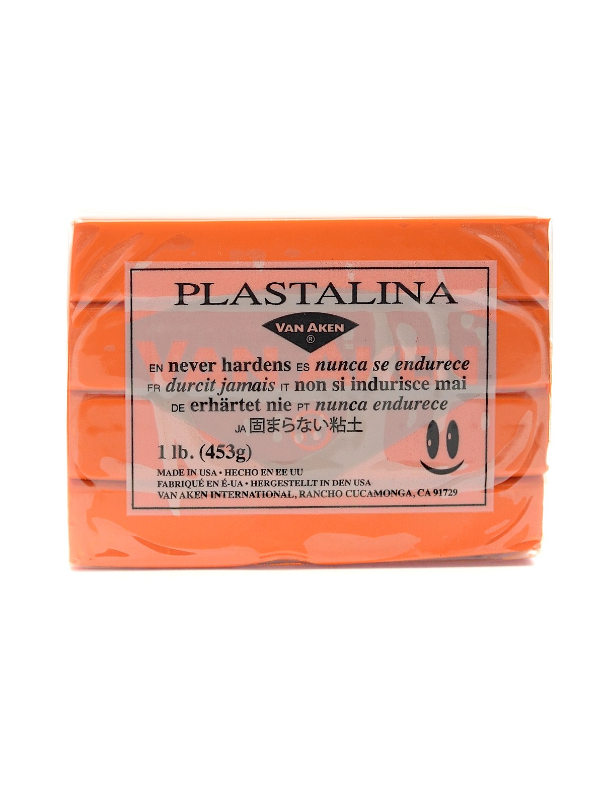 Plastalina Modeling Clay orange 1 lb. bar