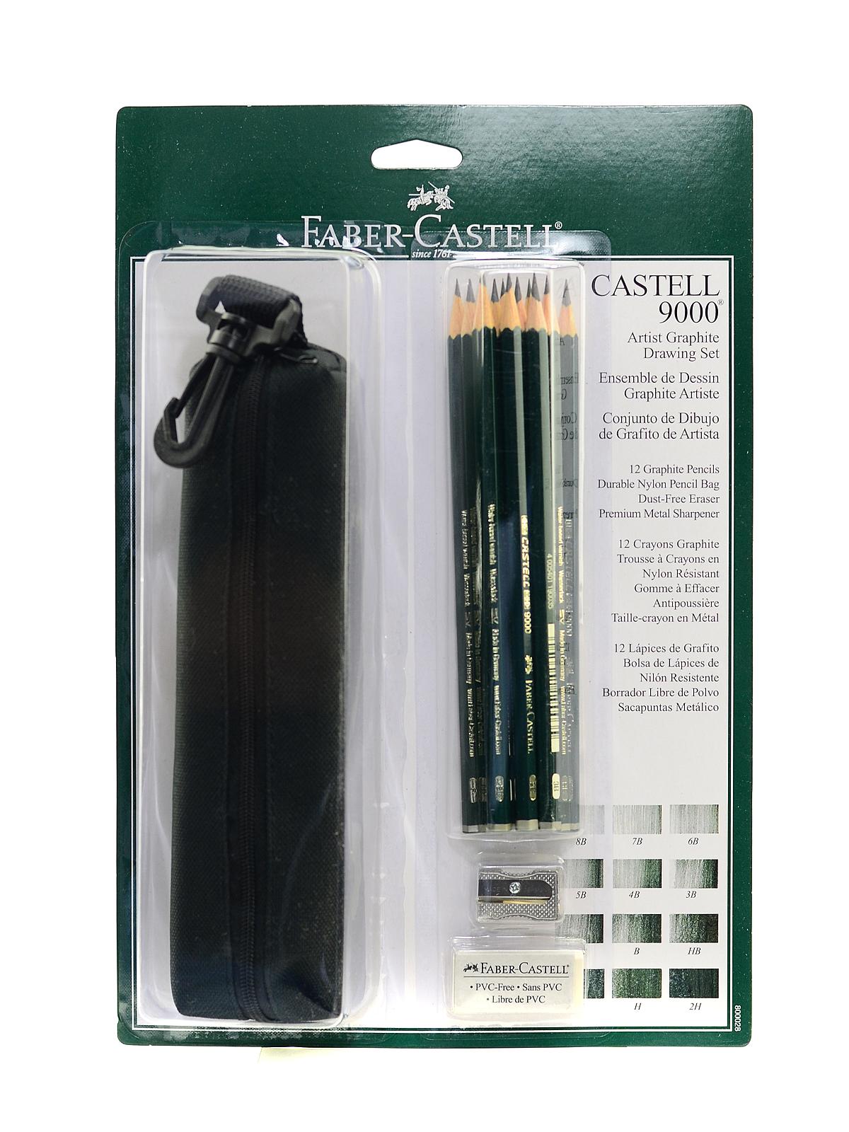 9000 Artist Graphite Drawing Set with Bag set of 12