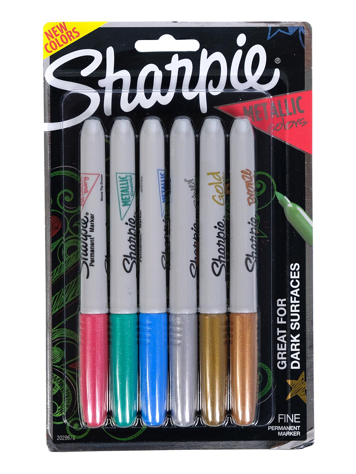 Metallic Set set of 6 assorted fine tip