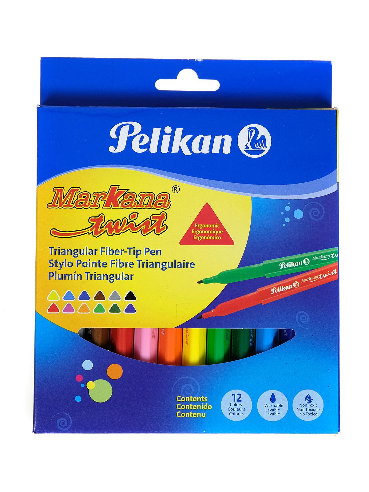 Markana Twist Marker Set Triangular Barrel 12 colors