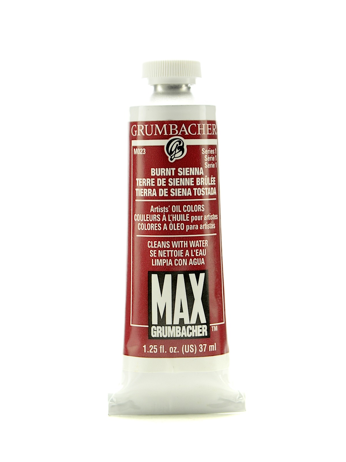 Max Water Miscible Oil Colors burnt sienna 1.25 oz.