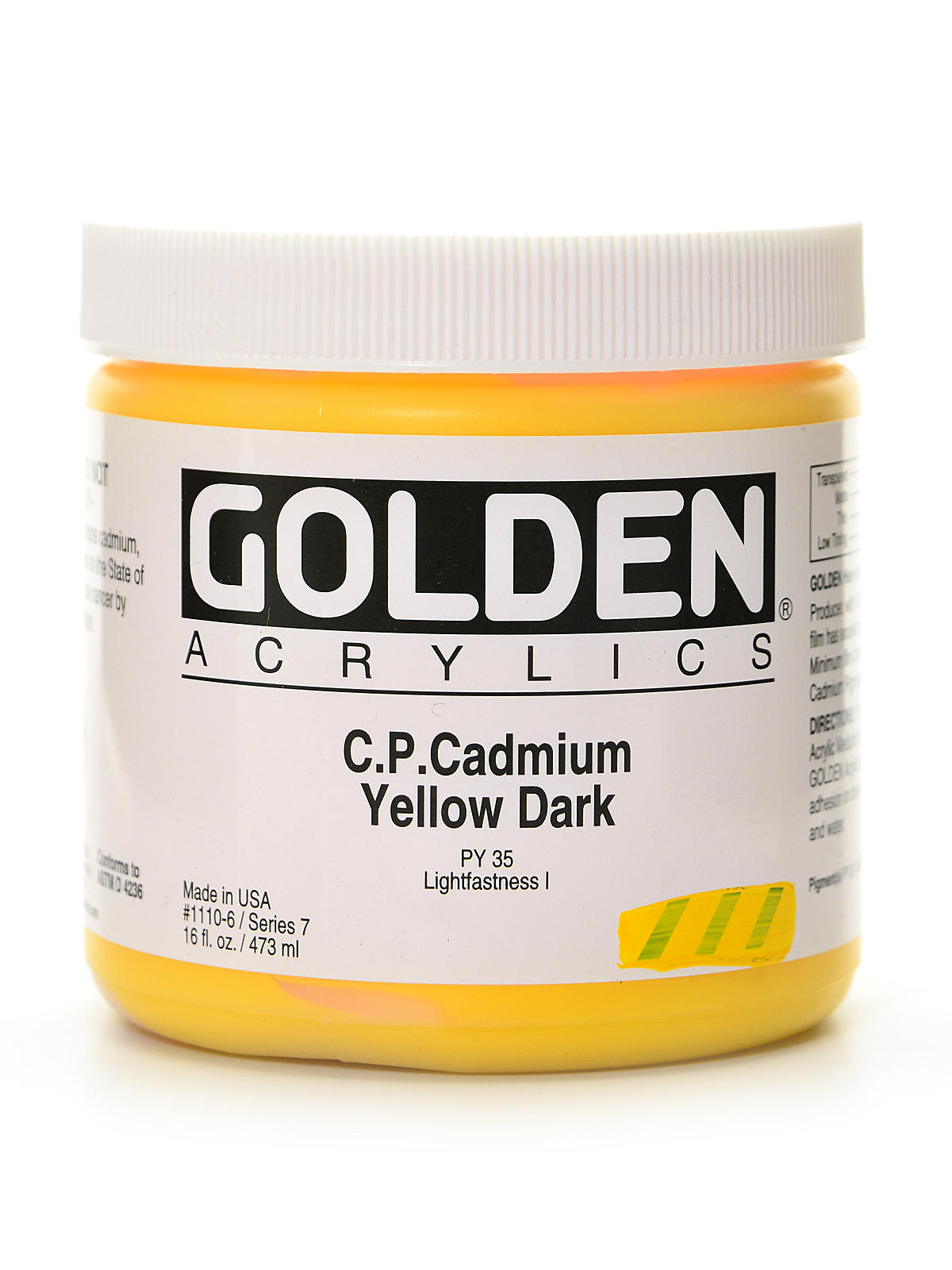 Heavy Body Acrylics cadmium yellow dark (CP) 16 oz.