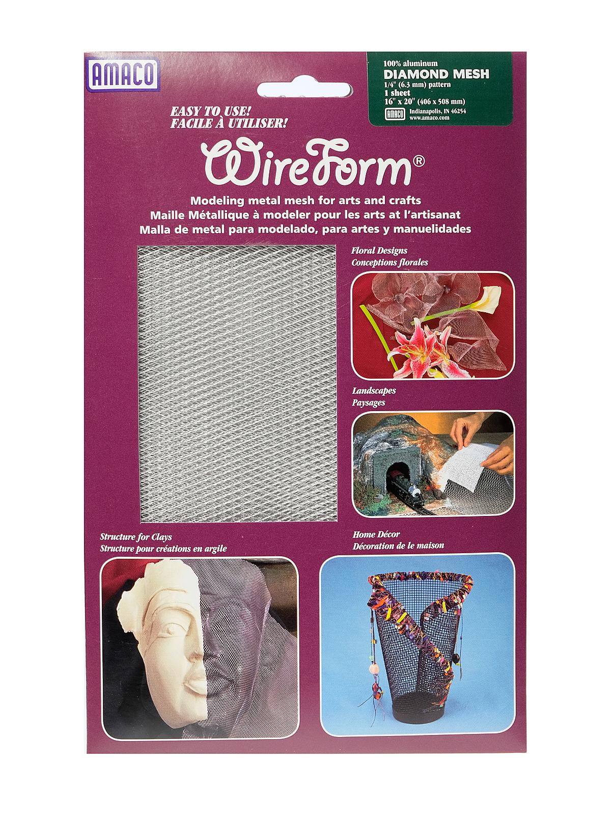WireForm Metal Mesh aluminum woven diamond mesh - 1 4 in. pattern mini-pack