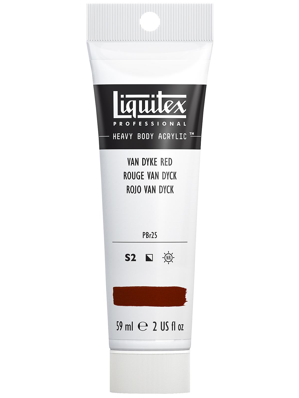 Heavy Body Professional Artist Acrylic Colors Van Dyke red 2 oz.