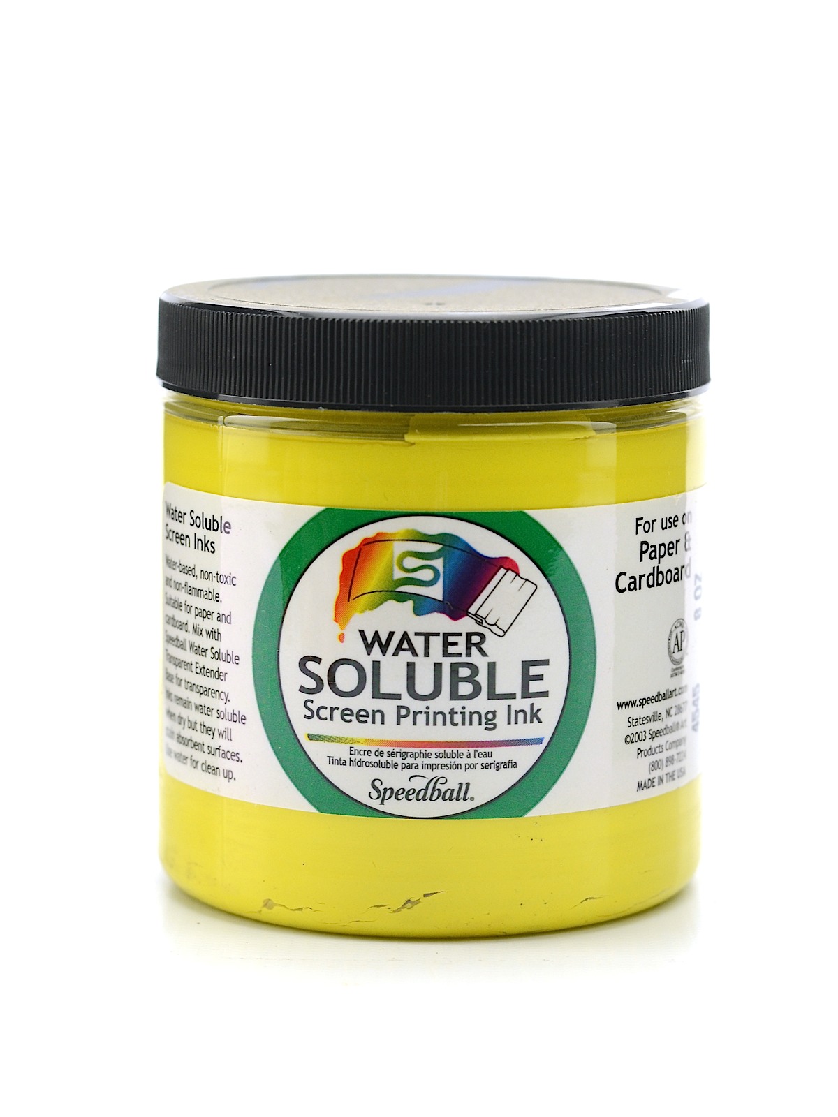 Water Soluble Screen Printing Ink yellow 8 oz.