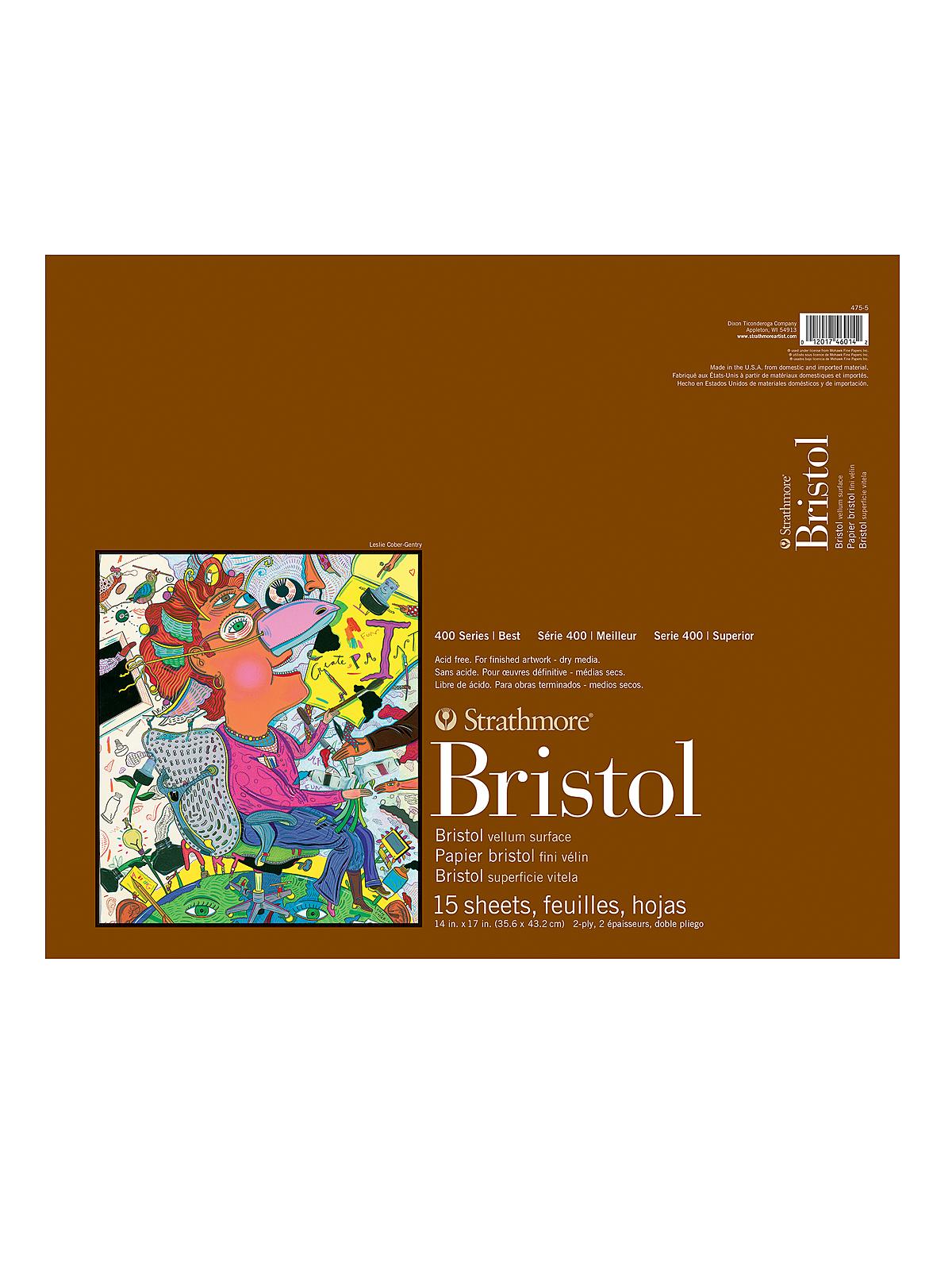 400 Series Bristol Pads 14 in. x 17 in. vellum 15 sheets