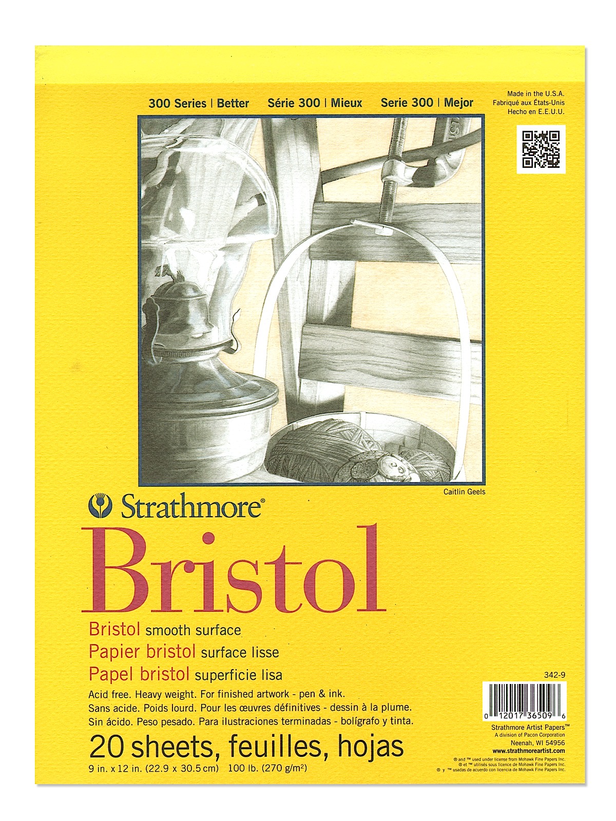 300 Series Bristol Smooth 9 In. X 12 In.