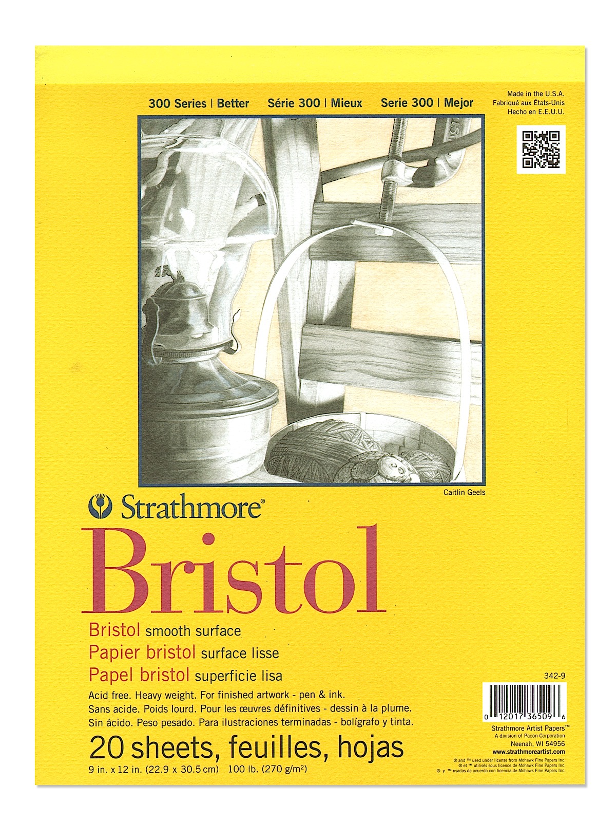 300 Series Bristol smooth 9 in. x 12 in.