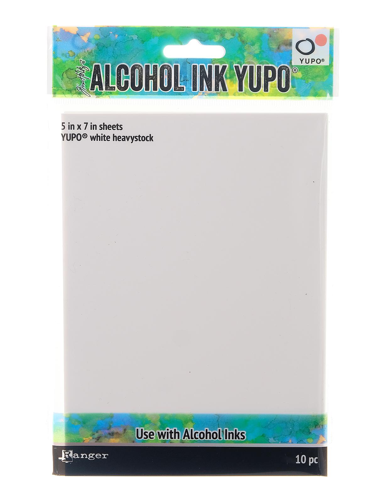 Tim Holtz Alcohol Ink Yupo Paper 5 in. x 7 in., 144 lb. pack of 10 white