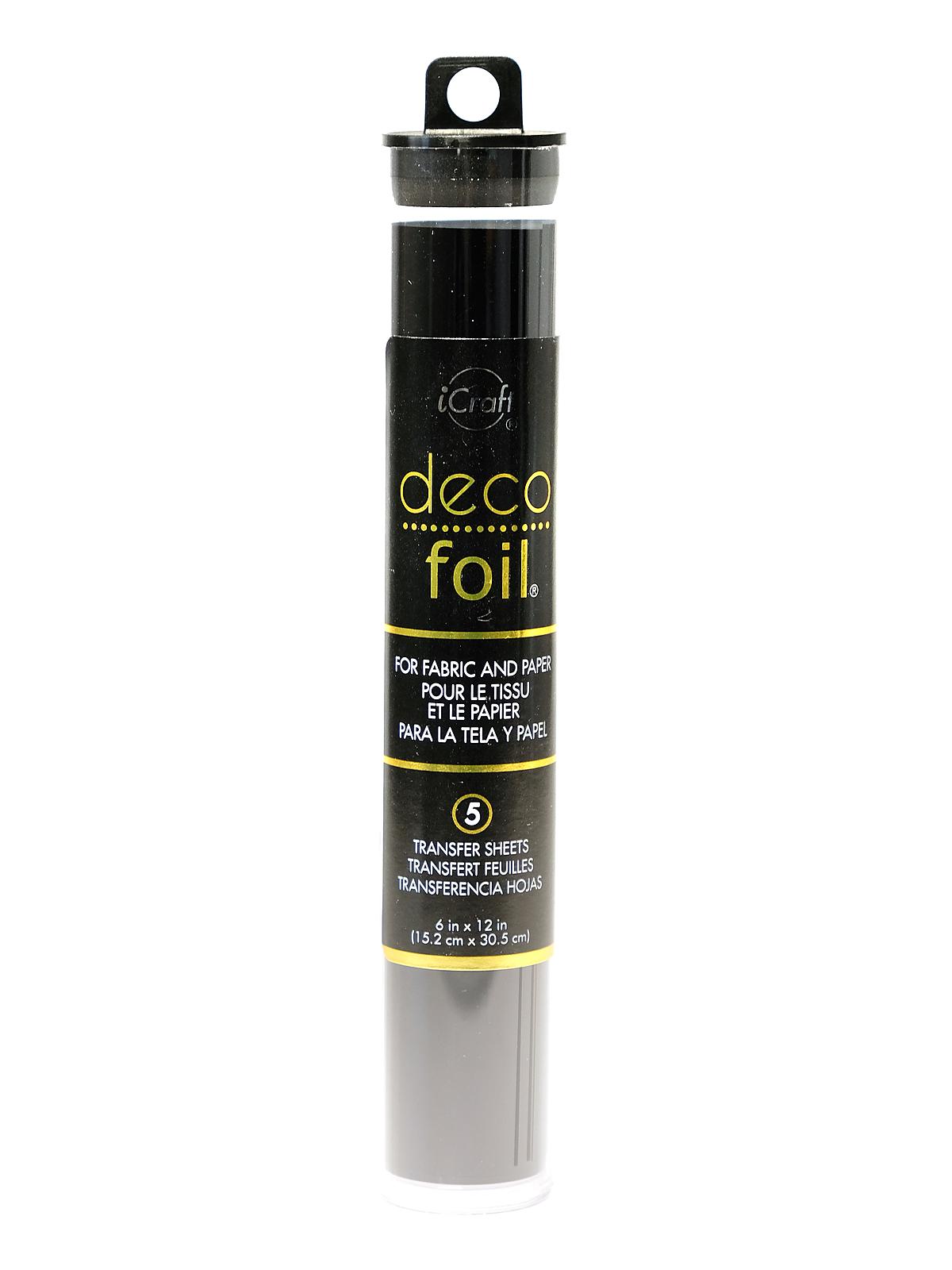 iCraft Deco Foil 6 in. x 12 in. pack of 5 sheets black