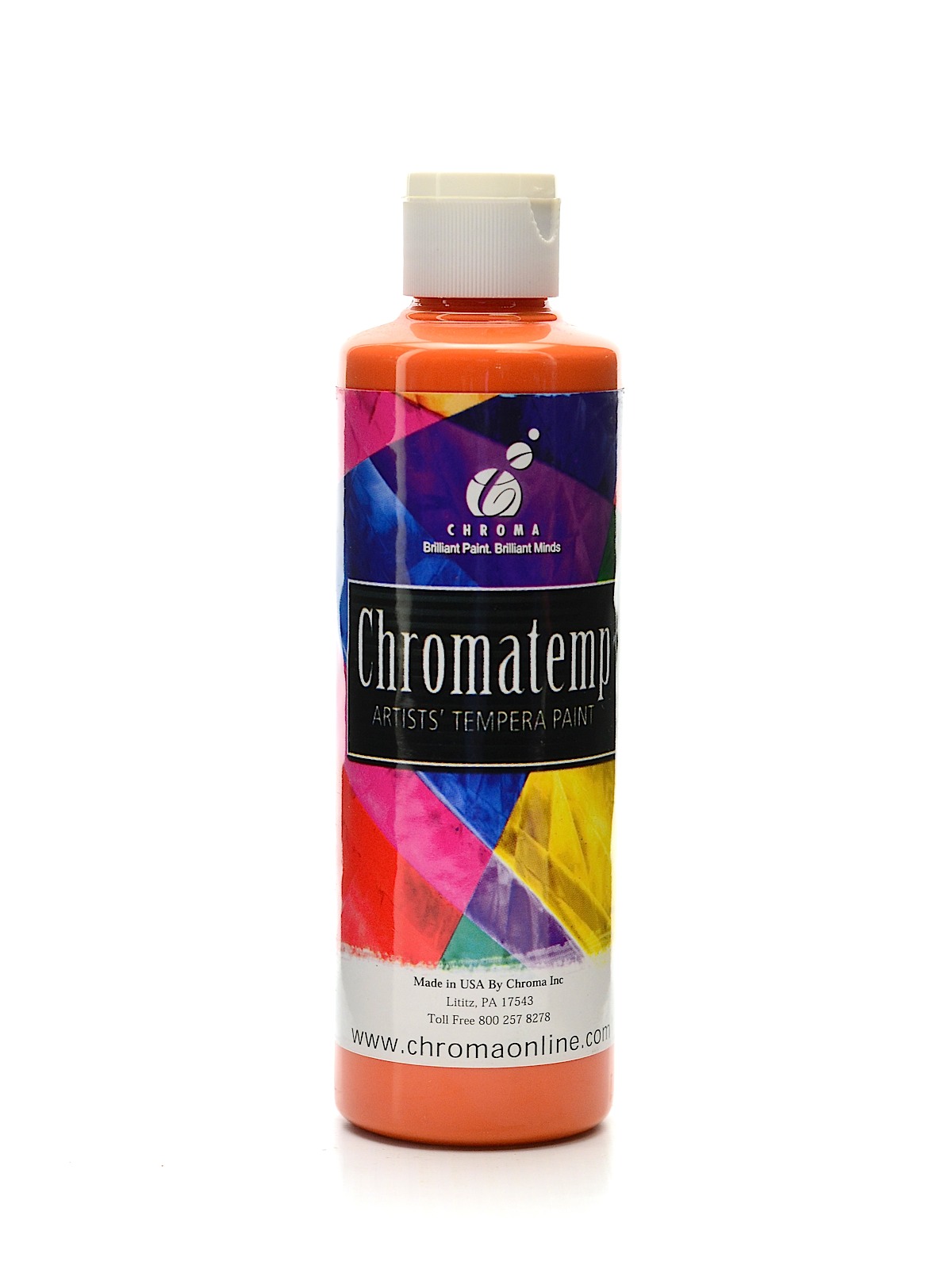 Chromatemp Artists' Tempera Paint Orange 8 Oz.