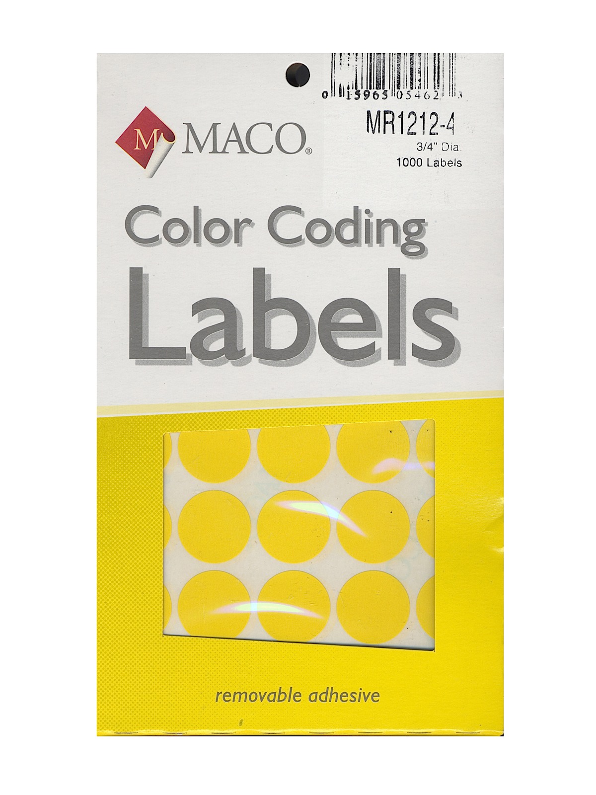 Color Coding Labels 3 4 in. round yellow pack of 1000