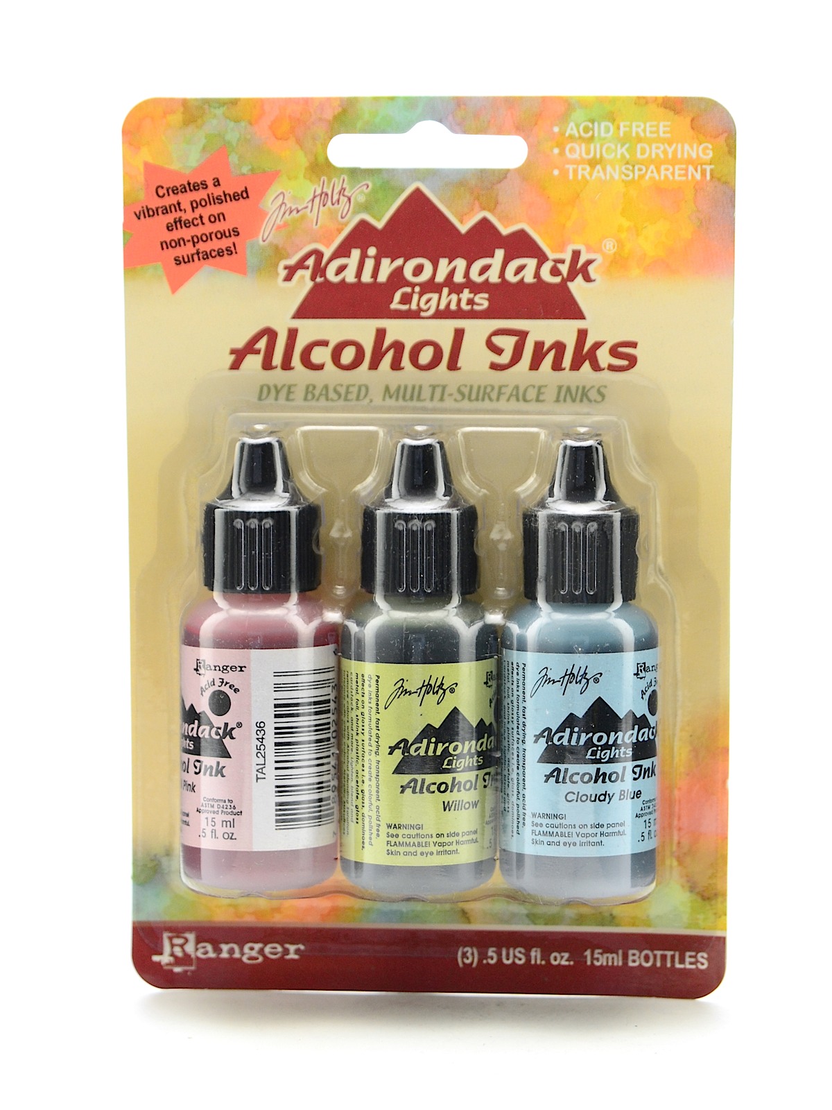 Tim Holtz Alcohol Ink Sets countryside shell pink, willow, cloudy blue