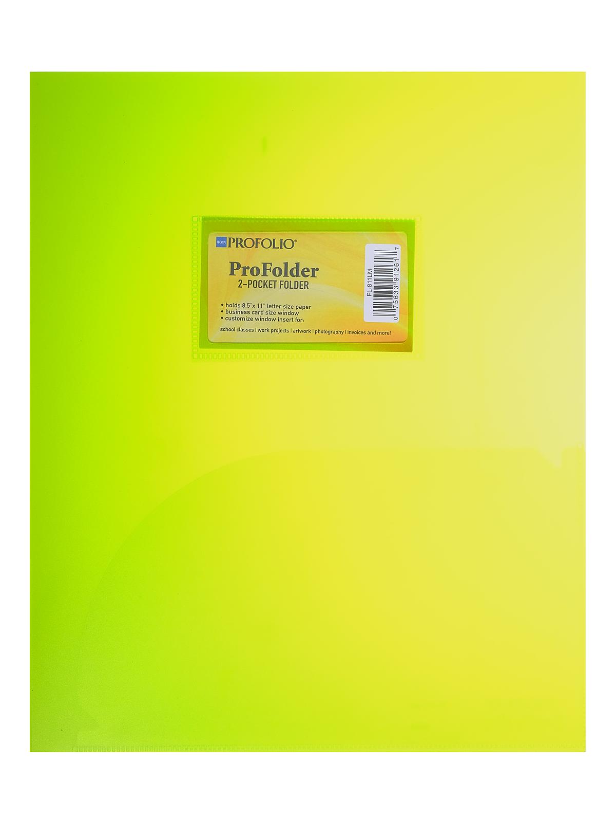 Profolder 2-pocket Folder 8 1 2 In. X 11 In. Lime