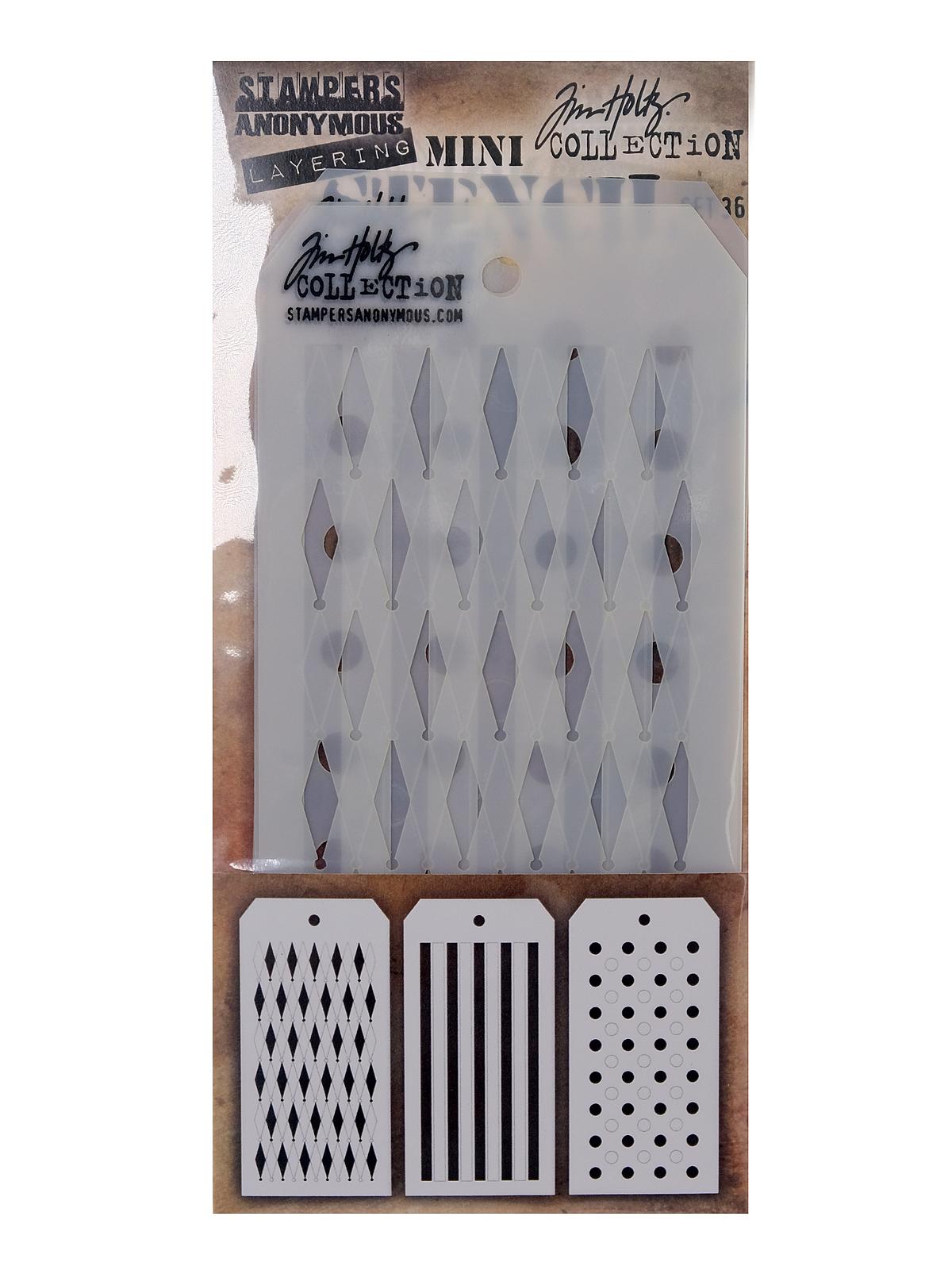 Tim Holtz Layering Stencils 3 1 8 in. x 6 1 4 in. mini set #36