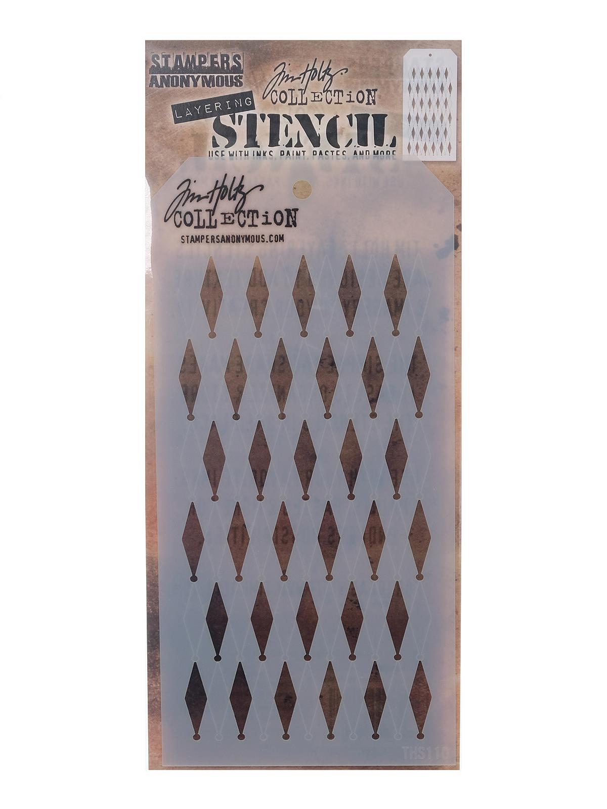 Tim Holtz Layering Stencils 4 1 8 in. x 8 1 2 in. shifter diamonds