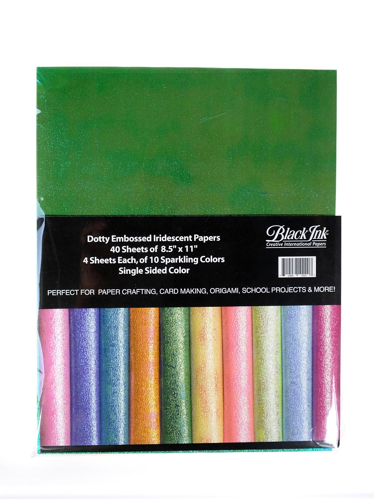 Dotty Embossed Iridescent Paper Pack assorted color 8 1 2 in. x 11 in. 40 sheets