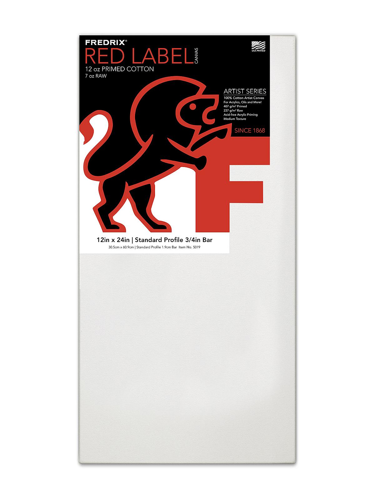 Red Label Standard Stretched Cotton Canvas 12 in. x 24 in. each