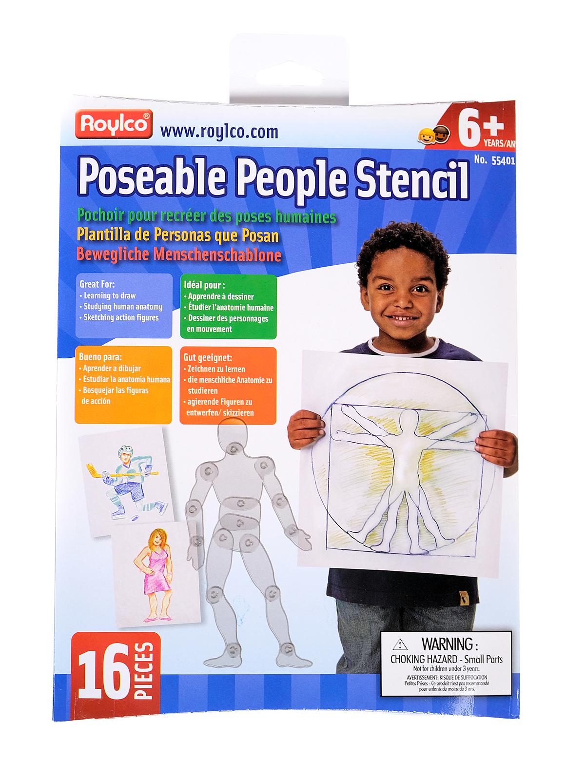 Posable People Stencil Each