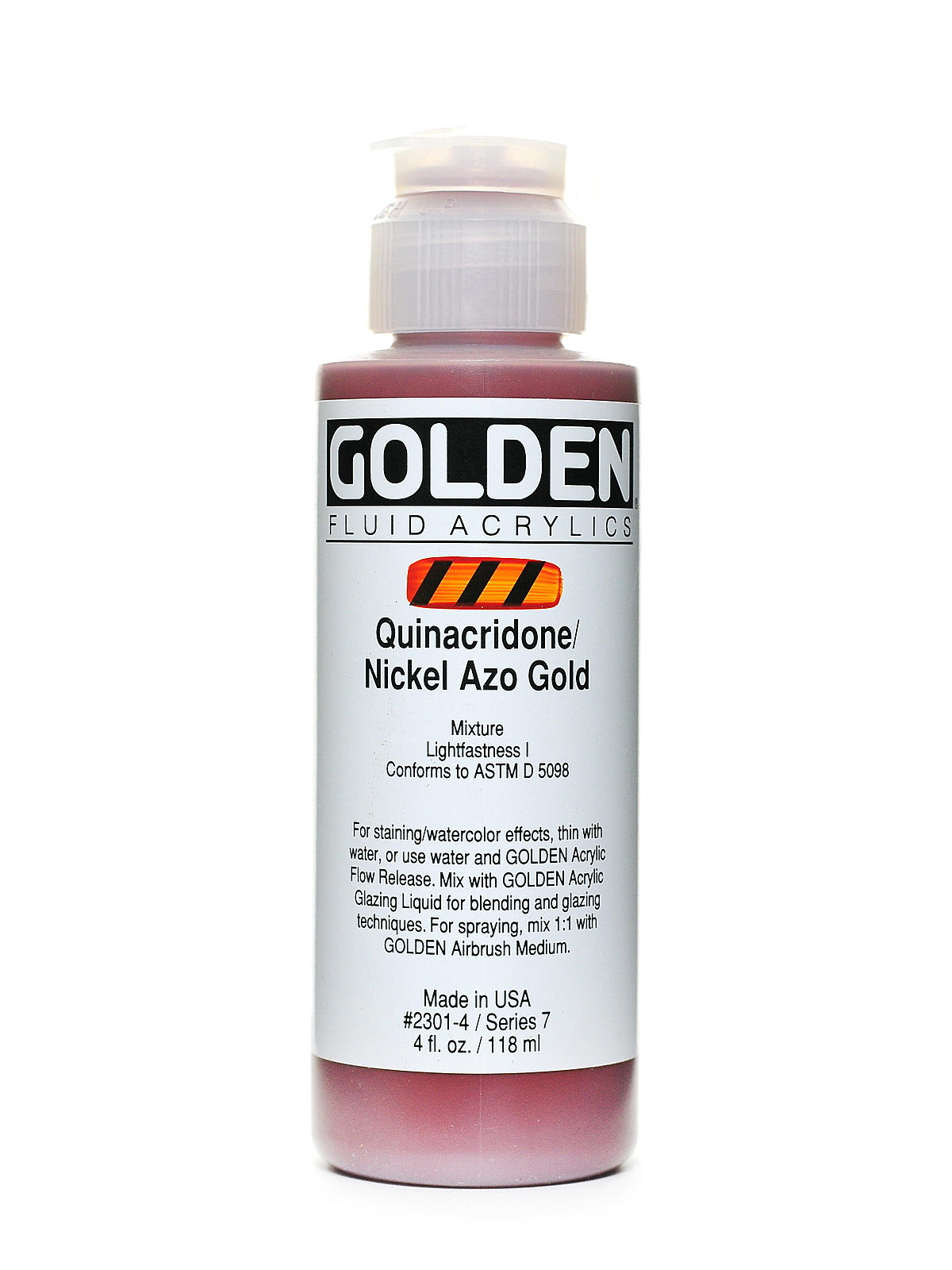 Fluid Acrylics quinacridone nickel azo gold 4 oz.