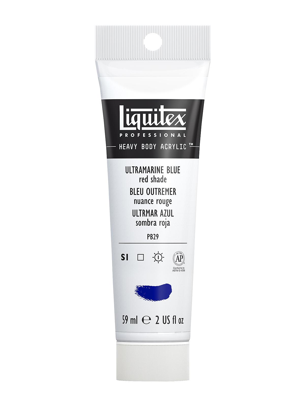 Heavy Body Professional Artist Acrylic Colors ultramarine blue (red shade) 2 oz.