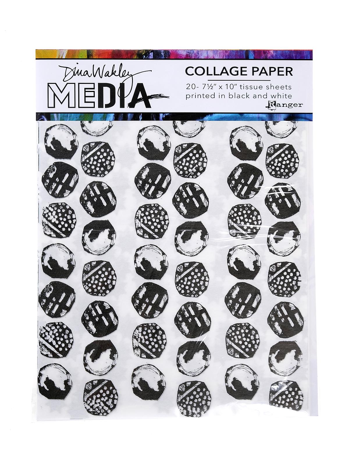 Dina Wakley Media Collage Papers backgrounds 7 1 2 in. x 10 in. pack of 20