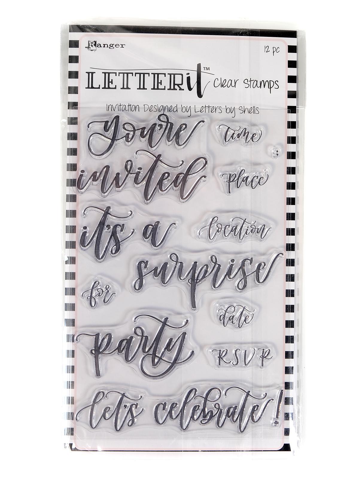 Letter It Clear Stamp Sets 4 in. x 6 in. invitation