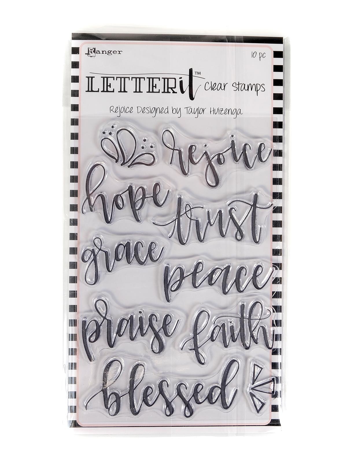 Letter It Clear Stamp Sets 4 In. X 6 In. Rejoice