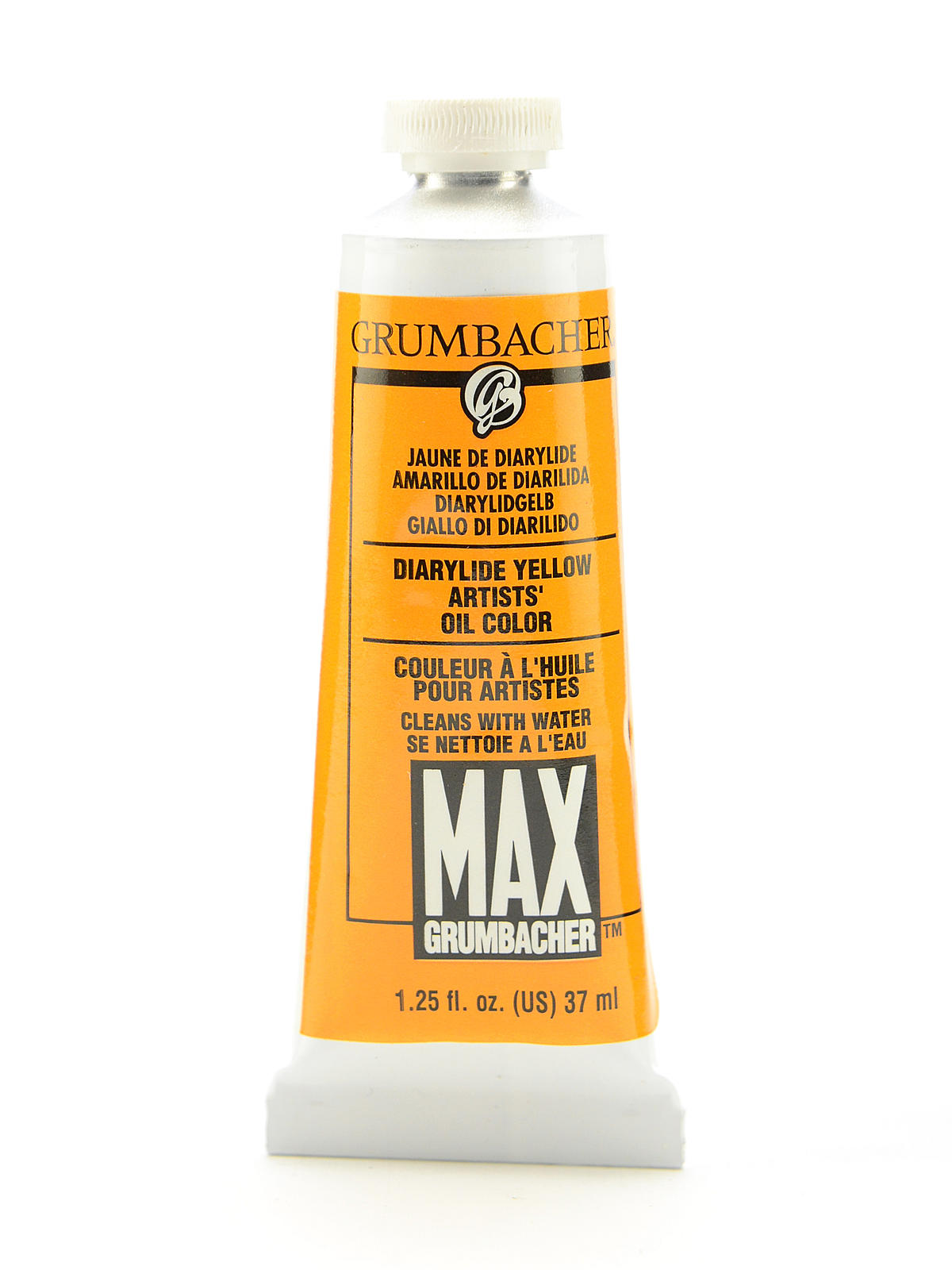 Max Water Miscible Oil Colors diarylide yellow 1.25 oz.