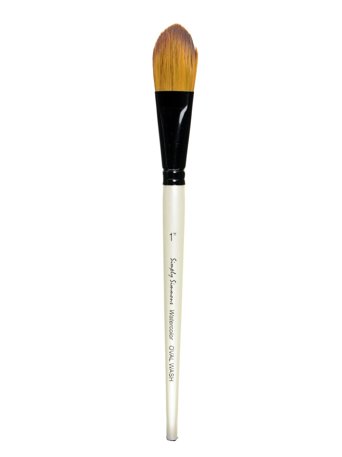 Simply Simmons Watercolor & Acrylic Short-handle Brushes 1 In. Oval Wash Pony Synthetic Mix