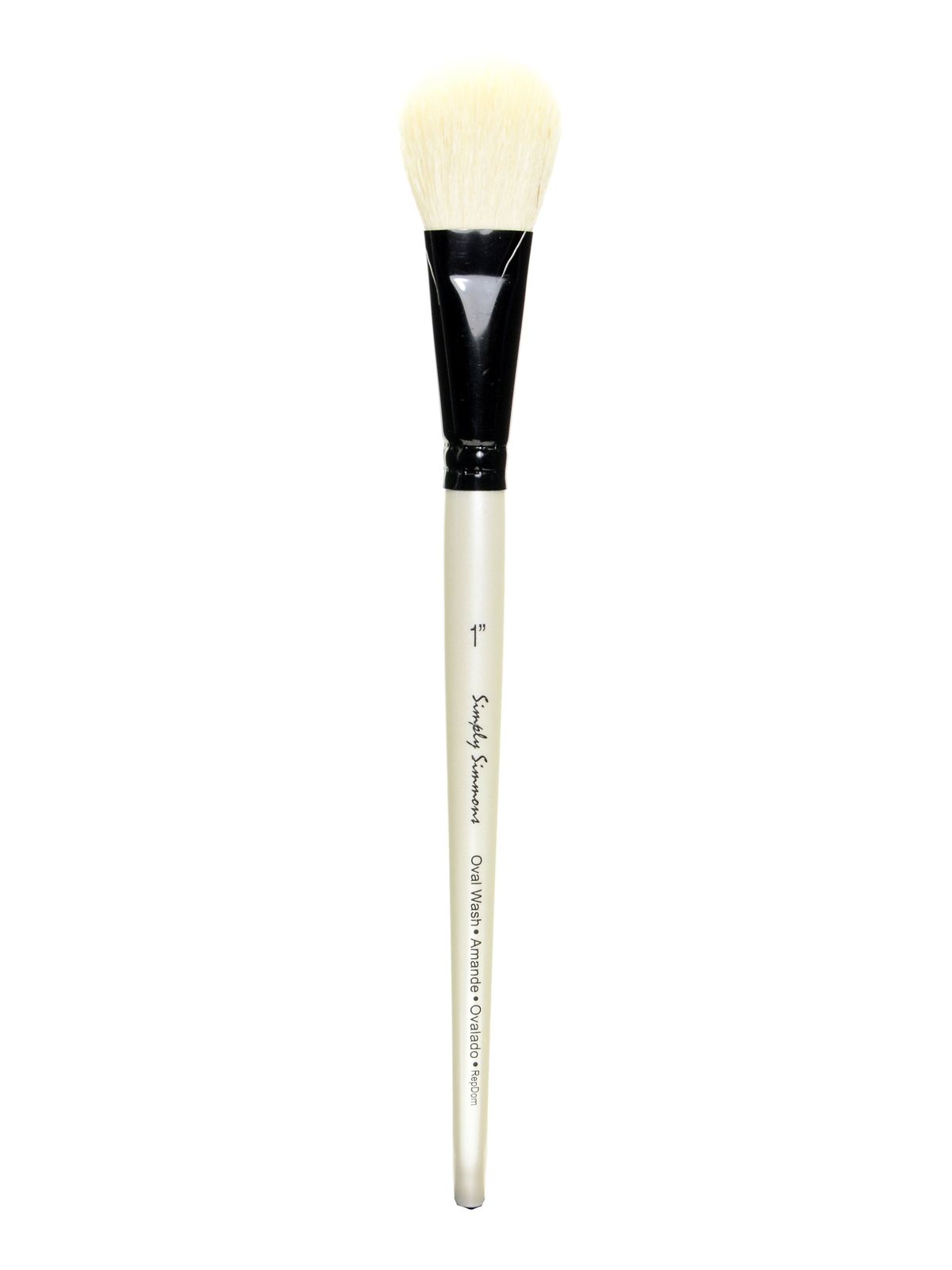 Simply Simmons Watercolor & Acrylic Short-handle Brushes 1 In. Oval Mop Natural White Goat