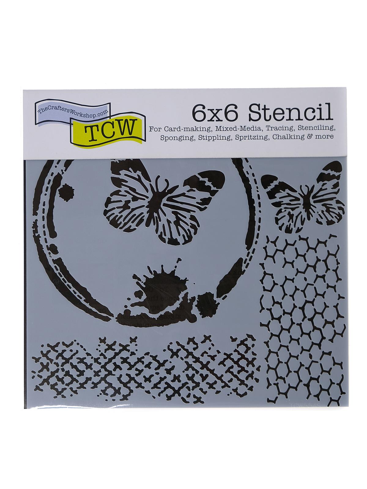 Stencils butterfly collage 6 in. x 6 in.
