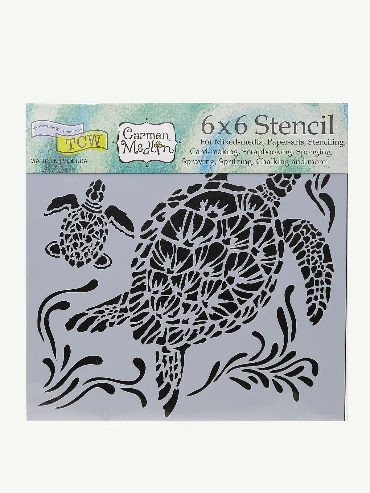 Stencils sea turtles 6 in. x 6 in.