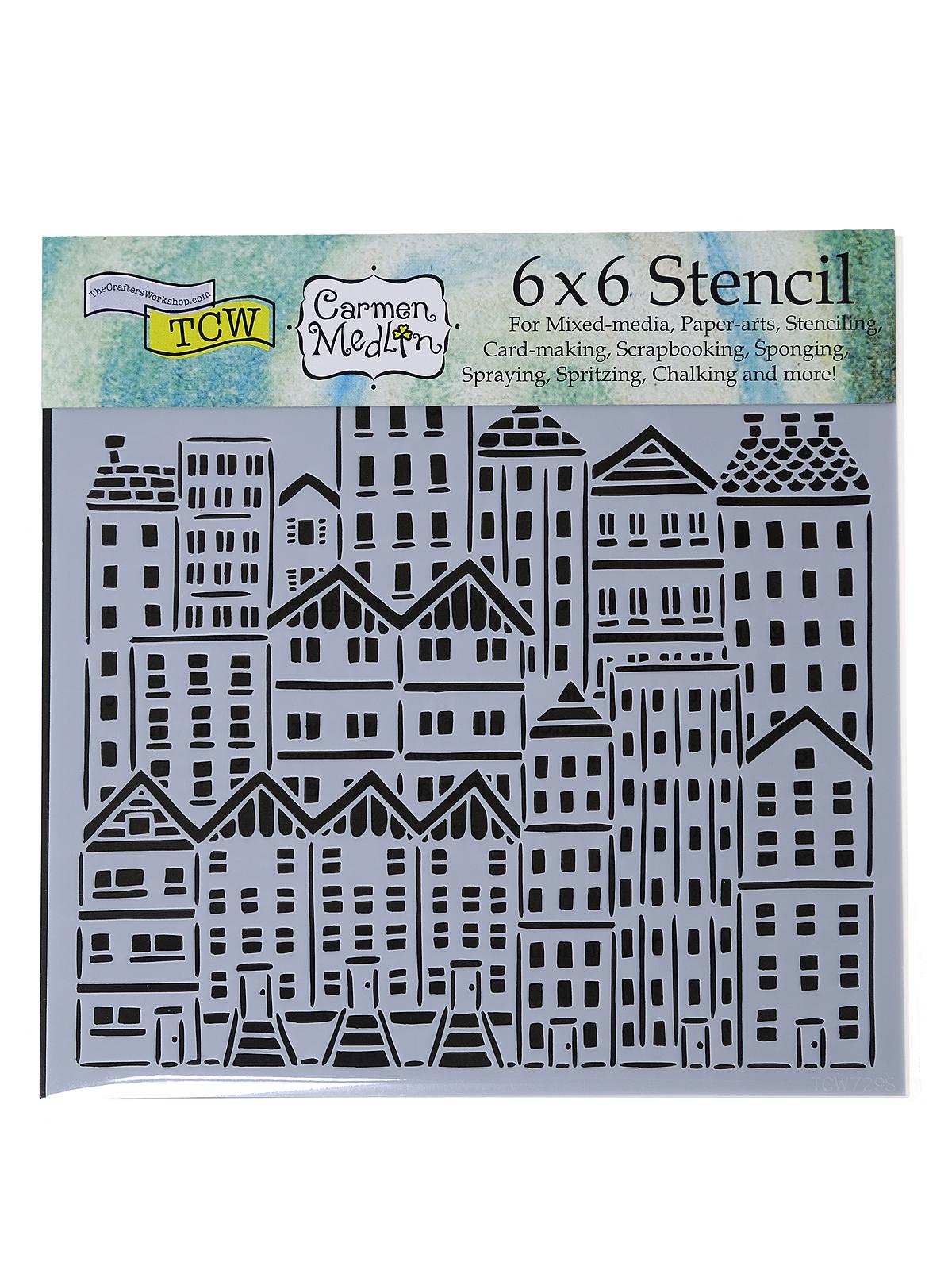 Stencils city buildings 6 in. x 6 in.