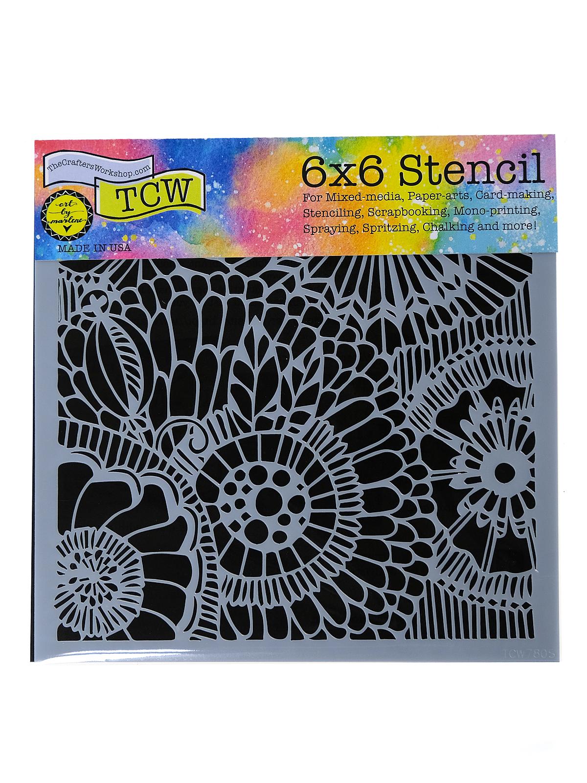 Stencils botanical dream 6 in. x 6 in.