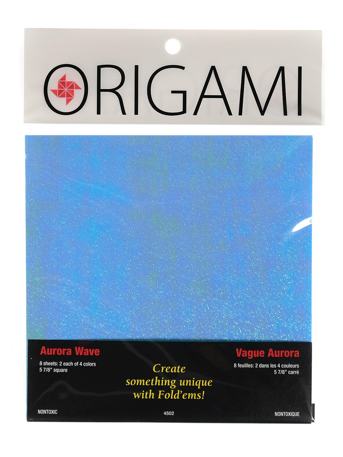 Fold'ems Origami Paper aurora wave 5 7 8 in. pack of 8