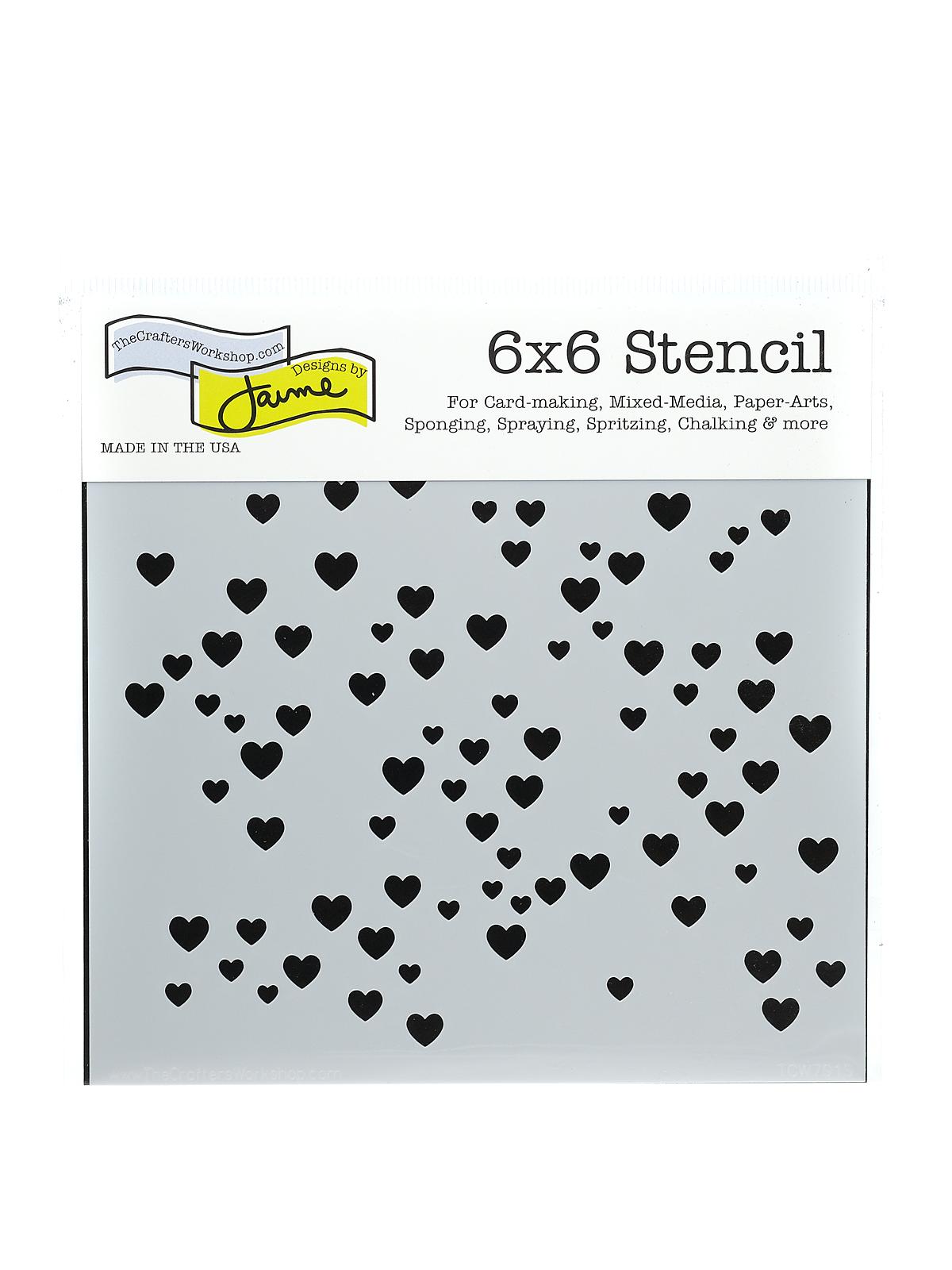 Stencils micro hearts 6 in. x 6 in.
