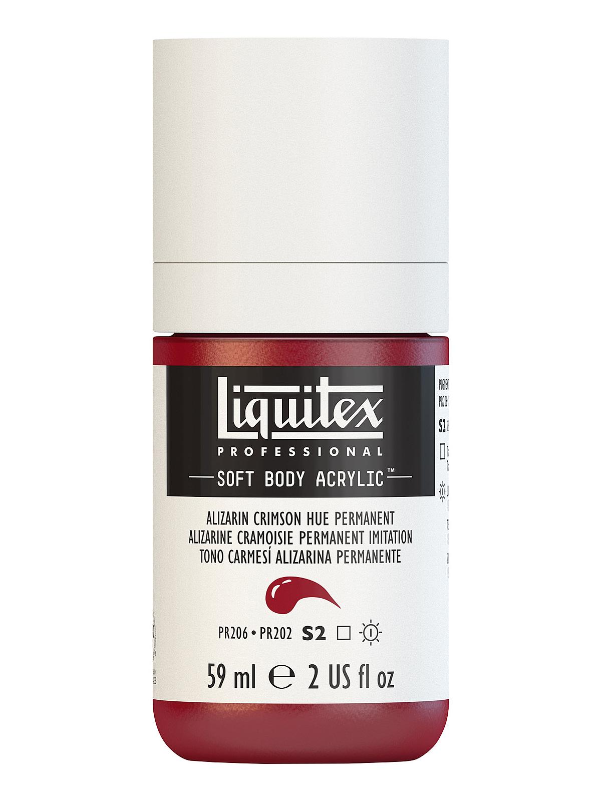 Professional Soft Body Acrylic Color Multi Cap Bottles alizarin crimson hue permanent 2 oz.