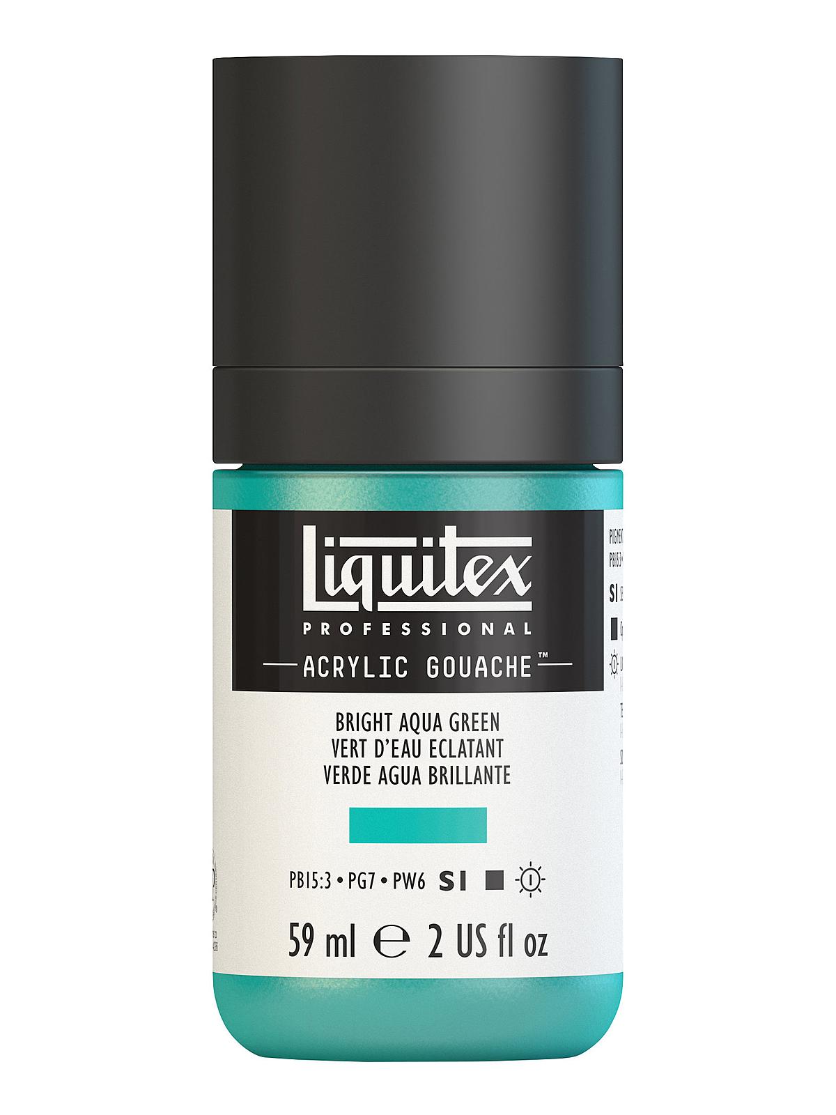 Professional Acrylic Gouache bright aqua green 2 oz.