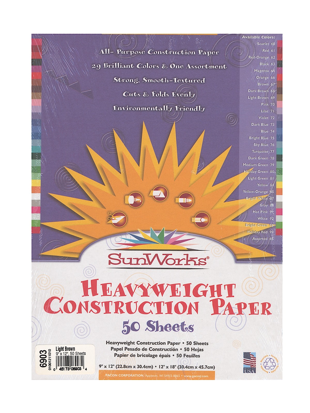 Sunworks Construction Paper Light Brown 9 In. X 12 In.
