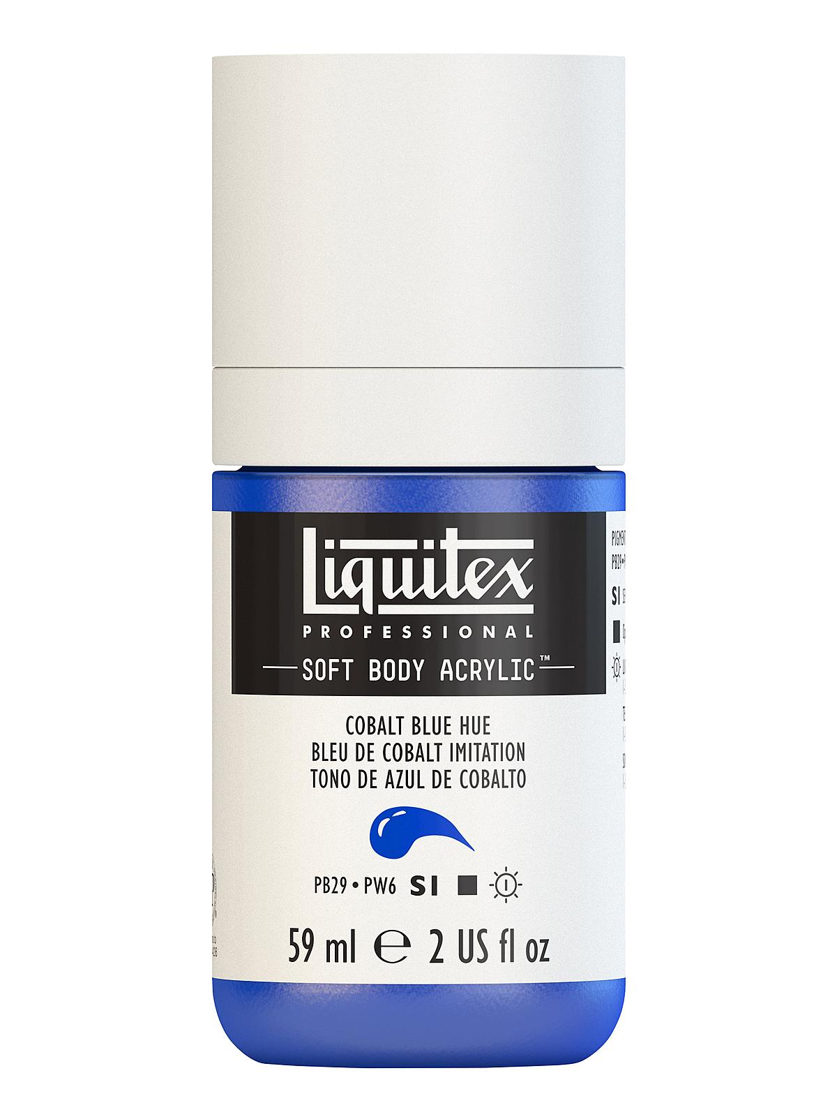 Professional Soft Body Acrylic Color Multi Cap Bottles cobalt blue hue 2 oz.
