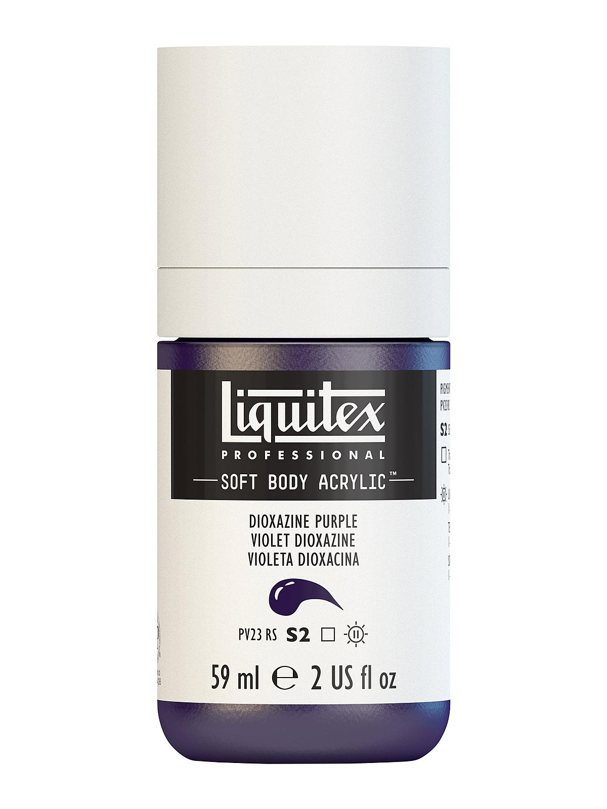 Professional Soft Body Acrylic Color Multi Cap Bottles dioxazine purple 2 oz.