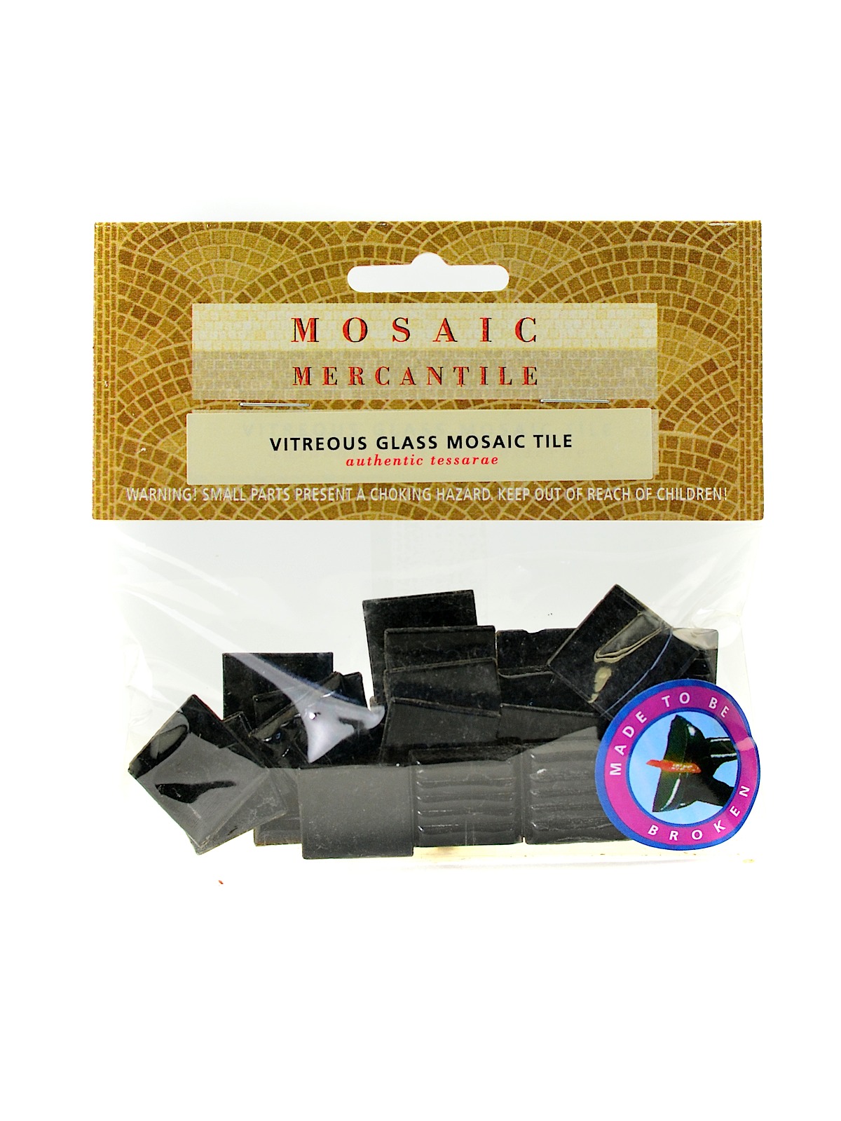 Solid Color Vitreous Glass Mosaic Tile Black 3 4 In. Pack Of 24