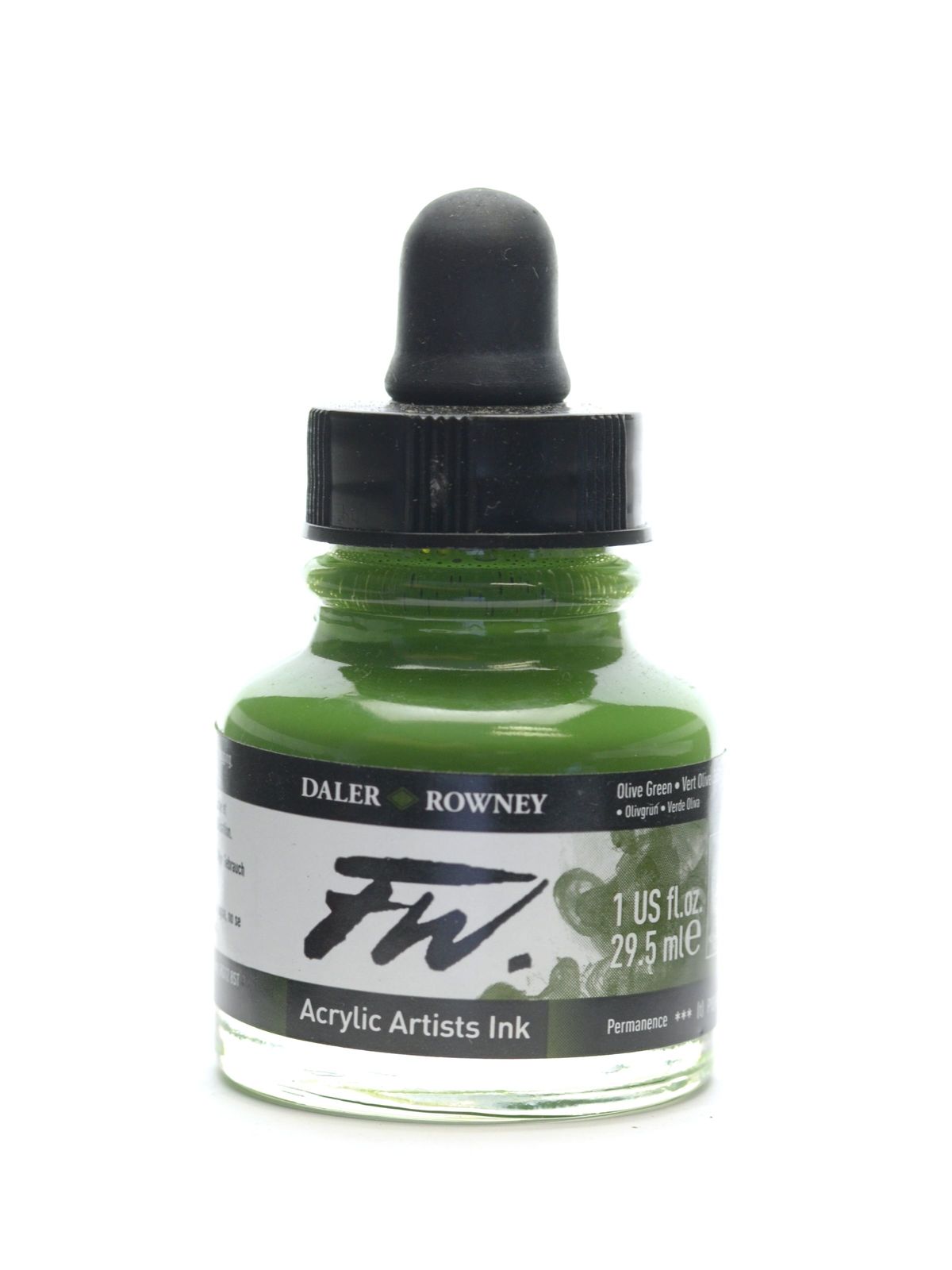 FW Artists' Ink olive green 1 oz.